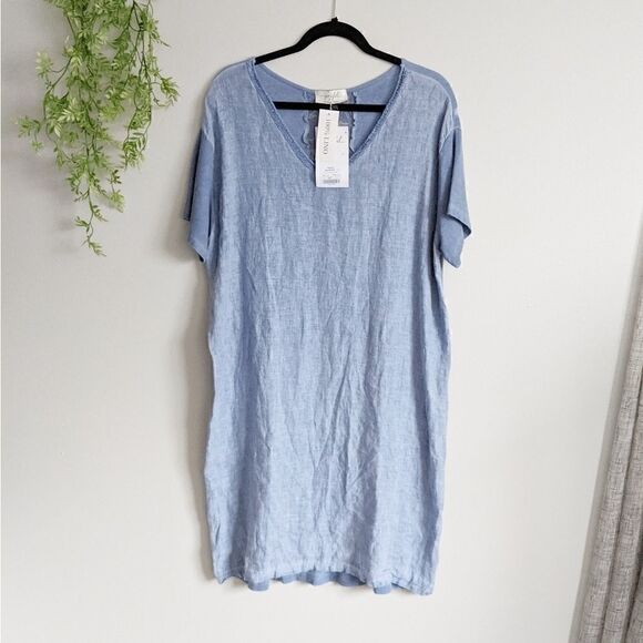 (Profil) NWT Blue Made in Italy Shift Dress - Picture 1 of 11
